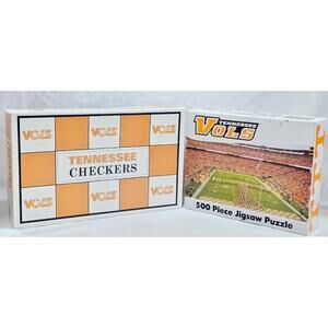 Vintage Tennessee Vols Checkers TN Football & 500 Piece Puzzle Man Cave Games